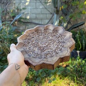 Carved Wooden Decorative Tray